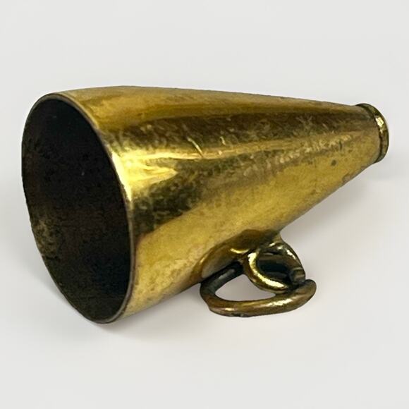 Vintage 10K Yellow Gold Filled Pendant Charm Cheerleader Mega Phone - Signed - Picture 2 of 8